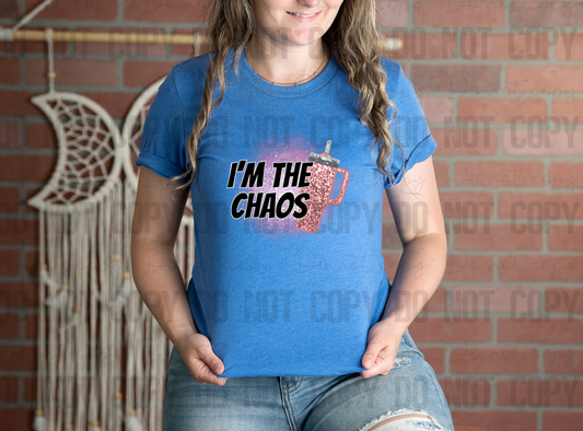 L-158 I'm The Chaos Glitter Completed Tee