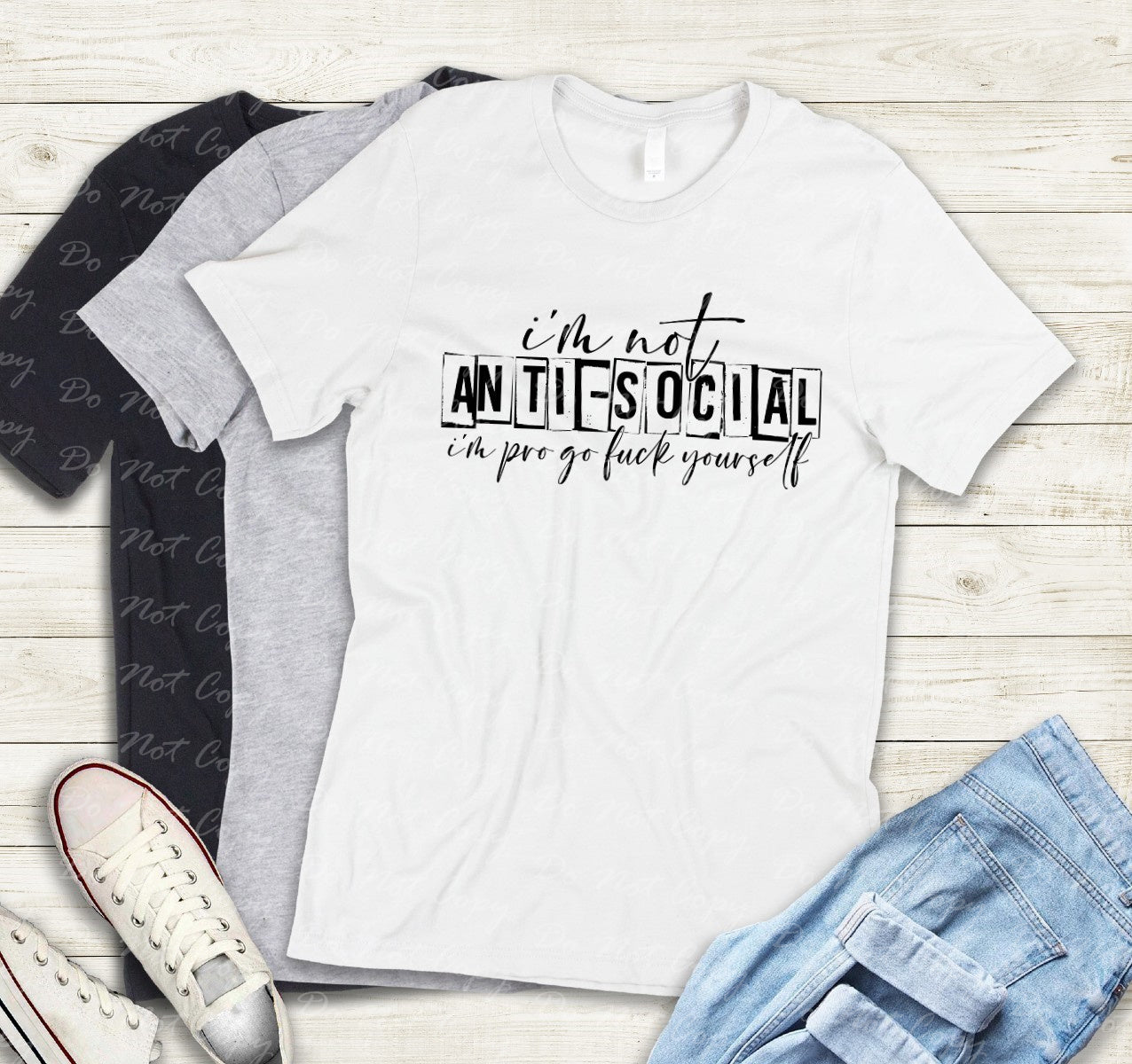 L-20 I'm not antisocial, I'm Pro Go Fxxx Yourself Tee