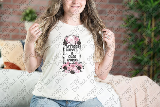 L-278 Tattoos Curves & Cuss Words tee