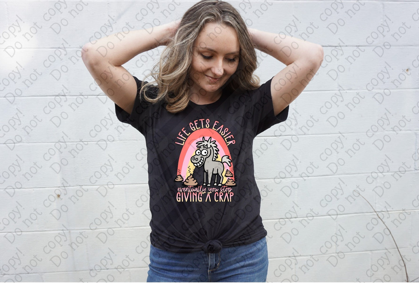 L-306 Life gets easier eventually you stop giving a crap tee