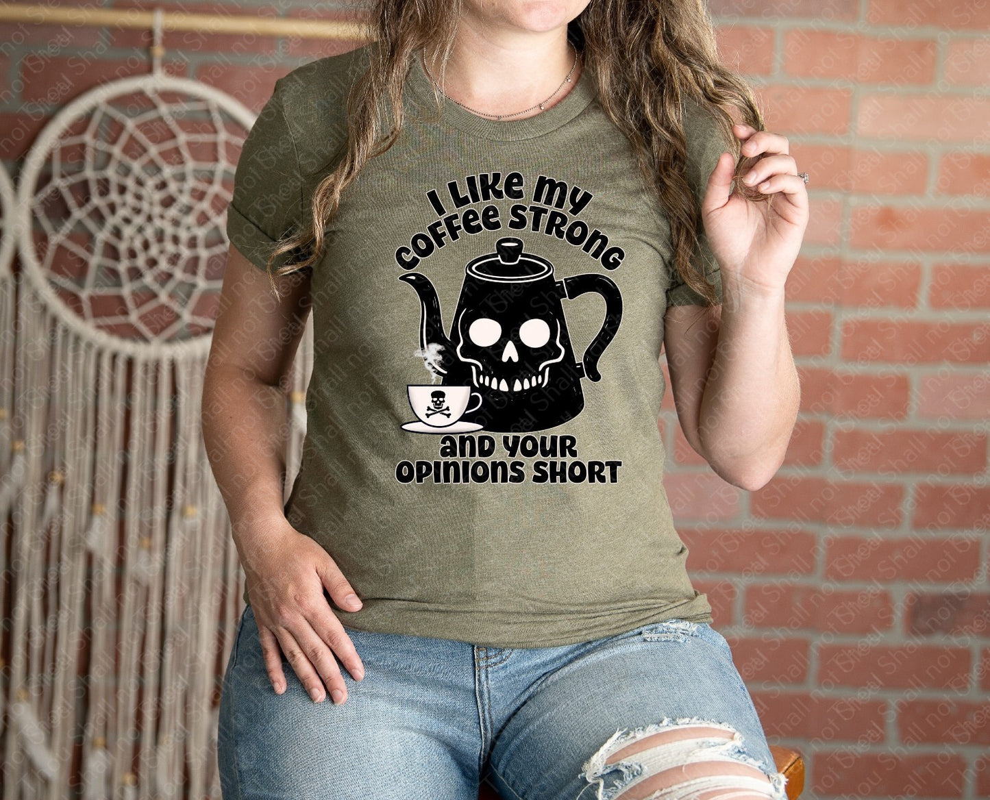 L-326 I like my coffee strong and your opinions short tee