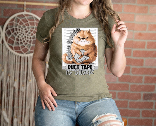 L-329 Silence is Golden Duct Tape is silver tee