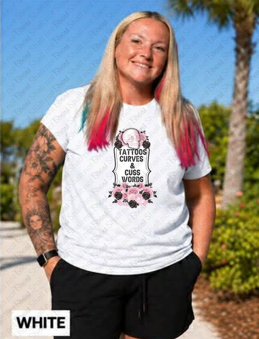 L-346 Tattoos Curves & Cuss Words tee