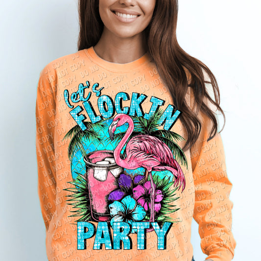 h-100 Let's flockin party completed tee