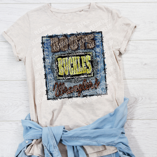 N-02 boots, buckles & wranglers Tee