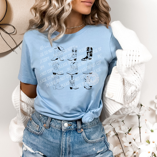 N-07 cowboy boots Tee