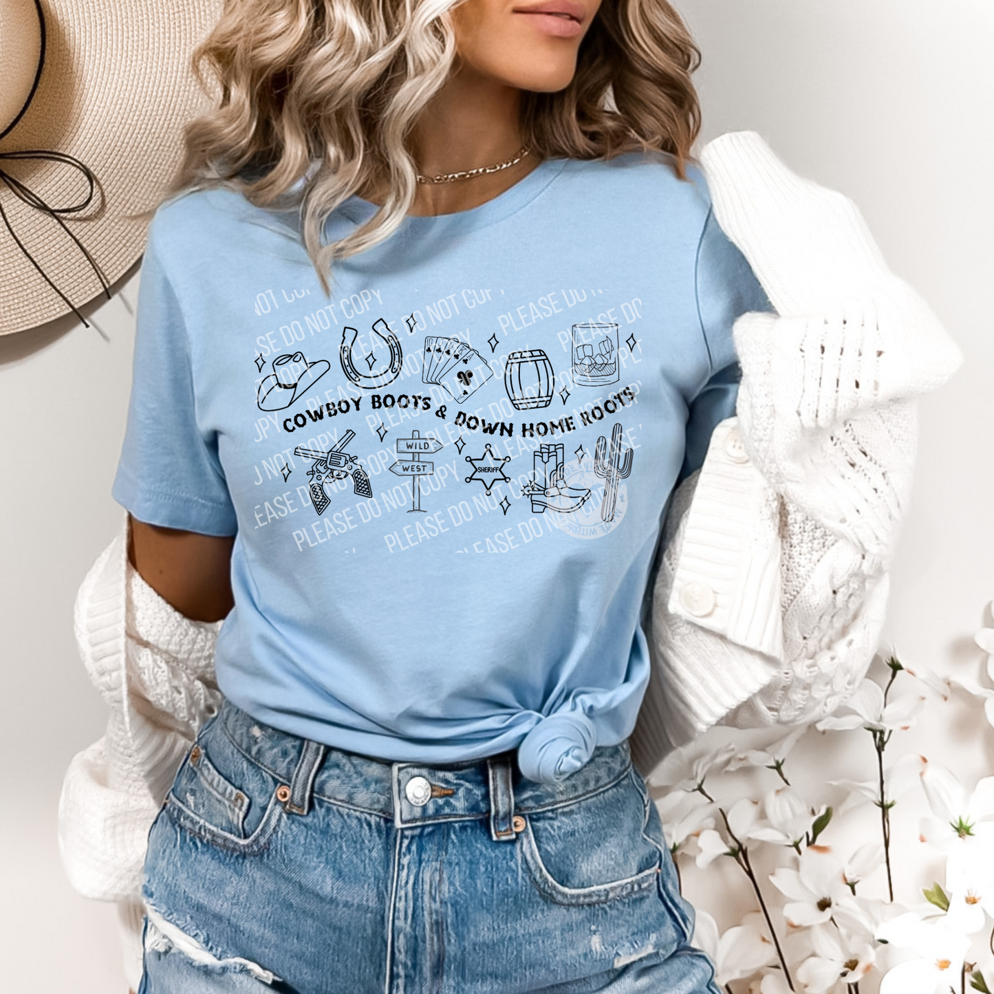 N-10 cowboy boots & down home roots Tee