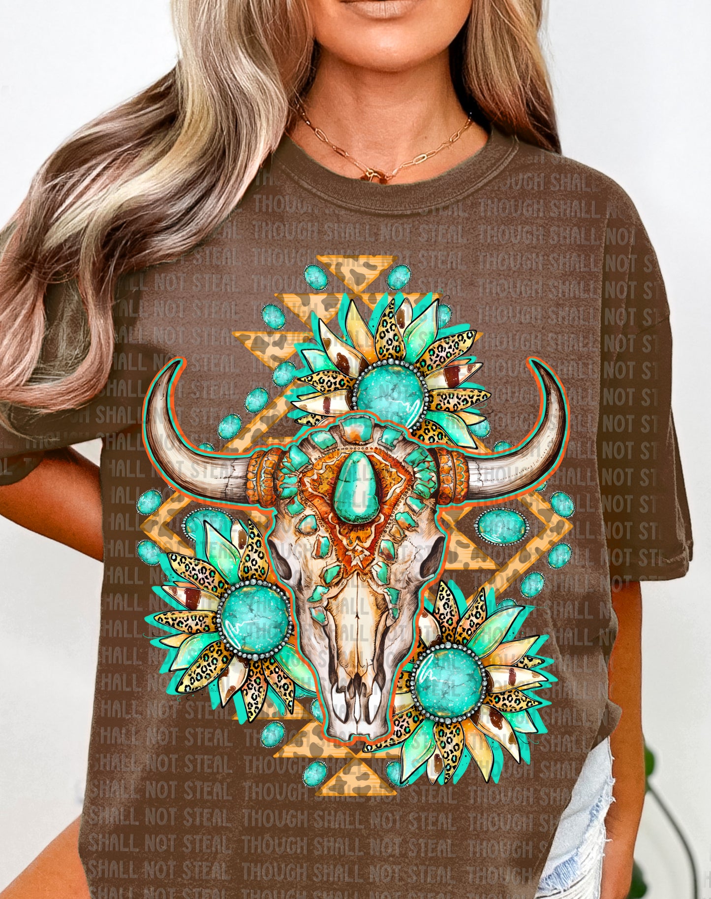 N-35 Skull and Squash Blossom Tee