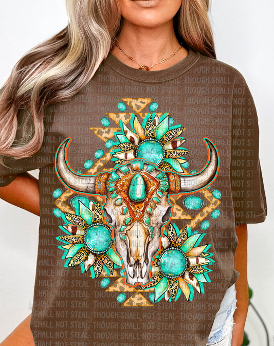 N-35 Skull and Squash Blossom Tee