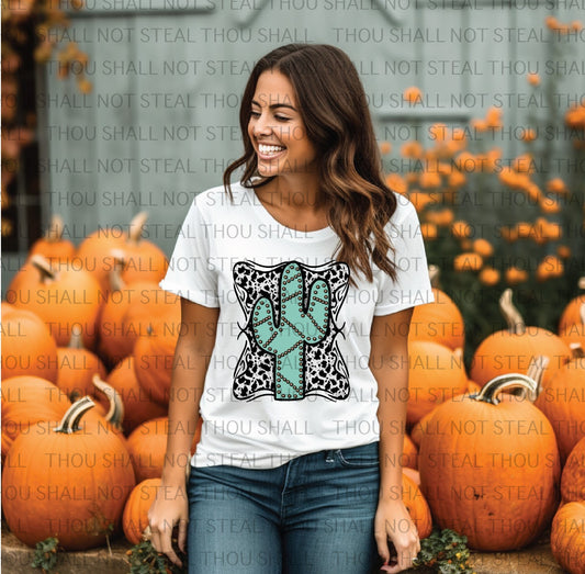 N-56 Teal Cactus tee