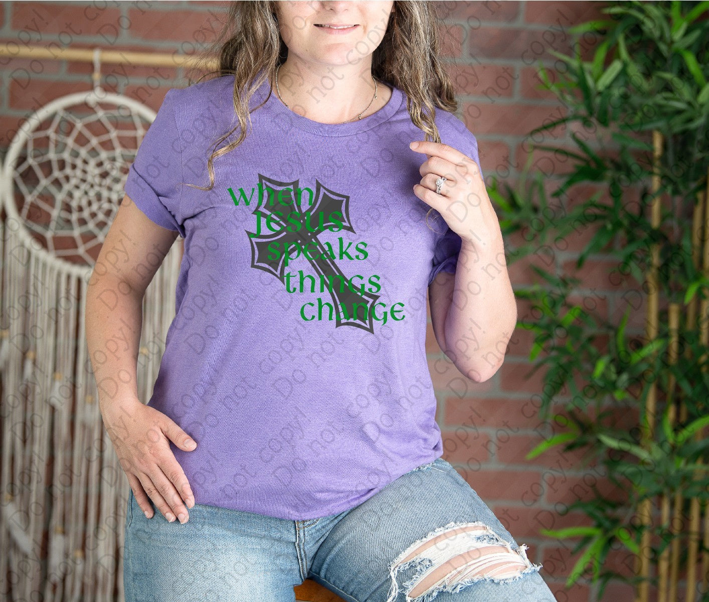 O-105 When Jesus speaks Things Change with Cross tee