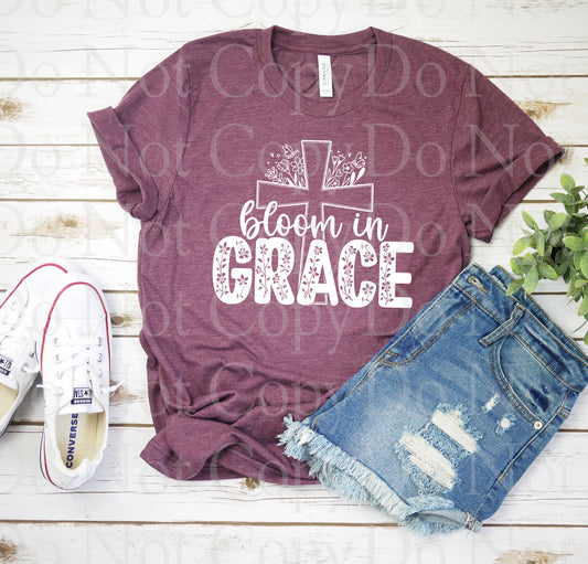 O-16 bloom in grace white tee