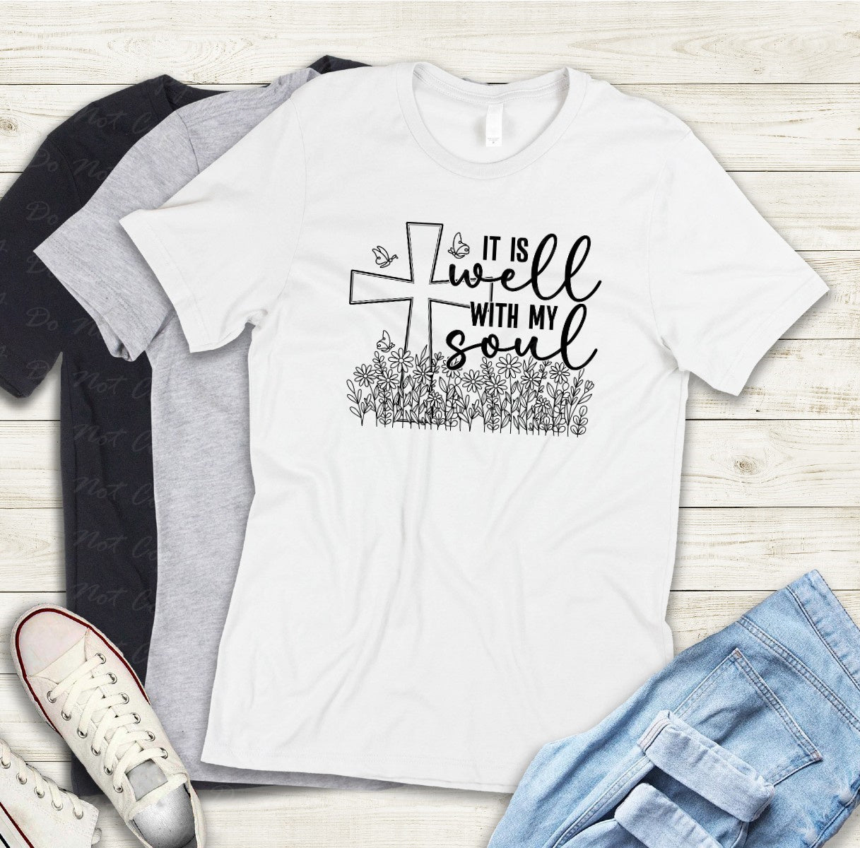 O-17 it is well with my soul black tee