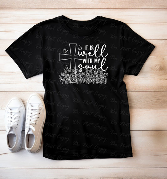 O-18 it is well with my soul white tee