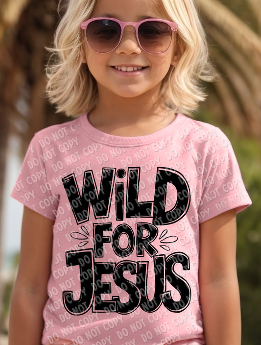 O-42 Wild for Jesus - Black completed tee