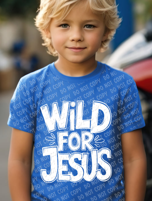 O-45 Wild for Jesus - White completed tee