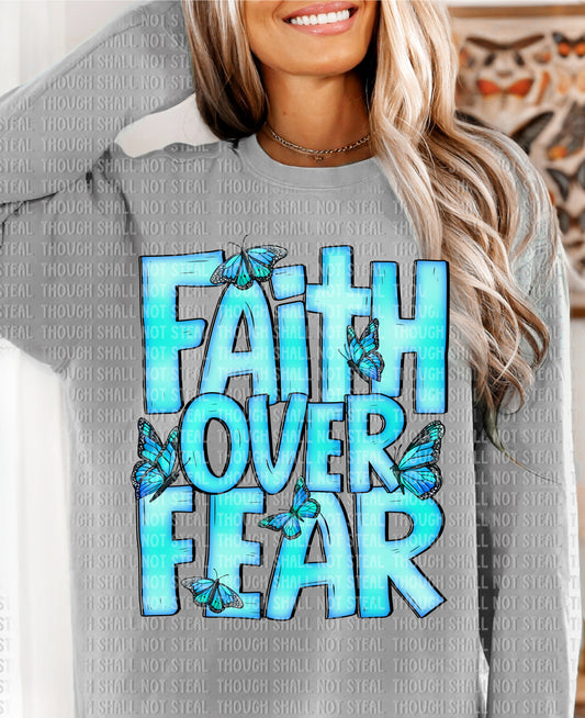 O-80 Faith over Fear - Aqua tee