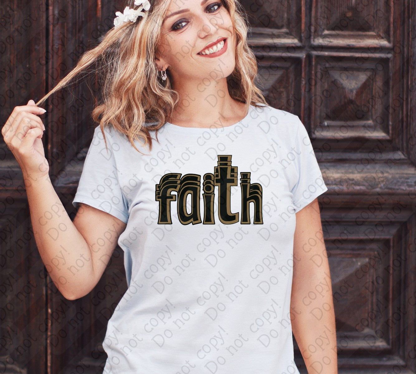 O-99 Faith with 3D Font Effect tee