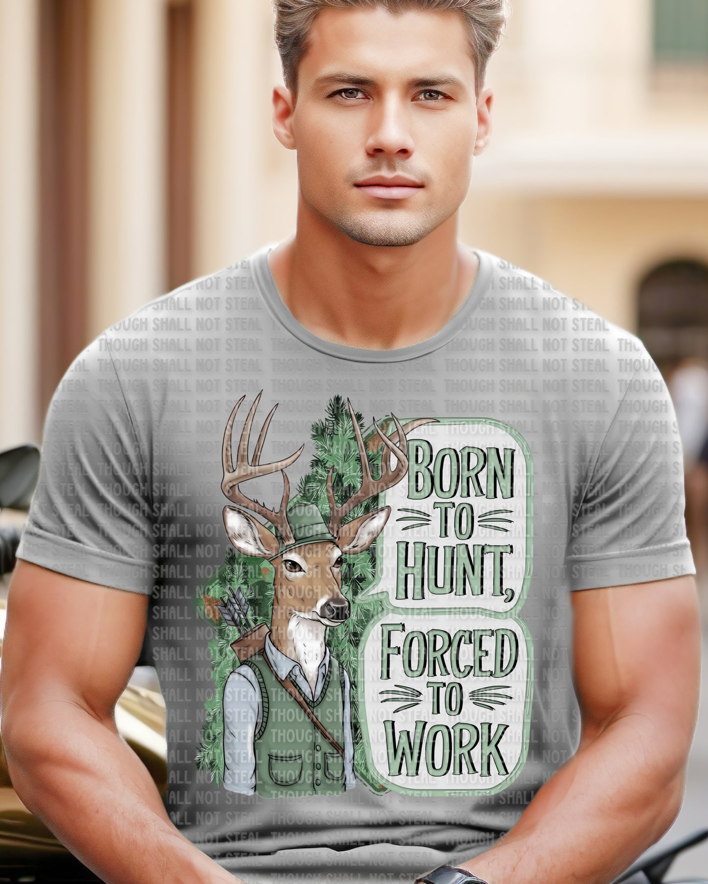 T-25 Born to Hunt Forced to work Tee