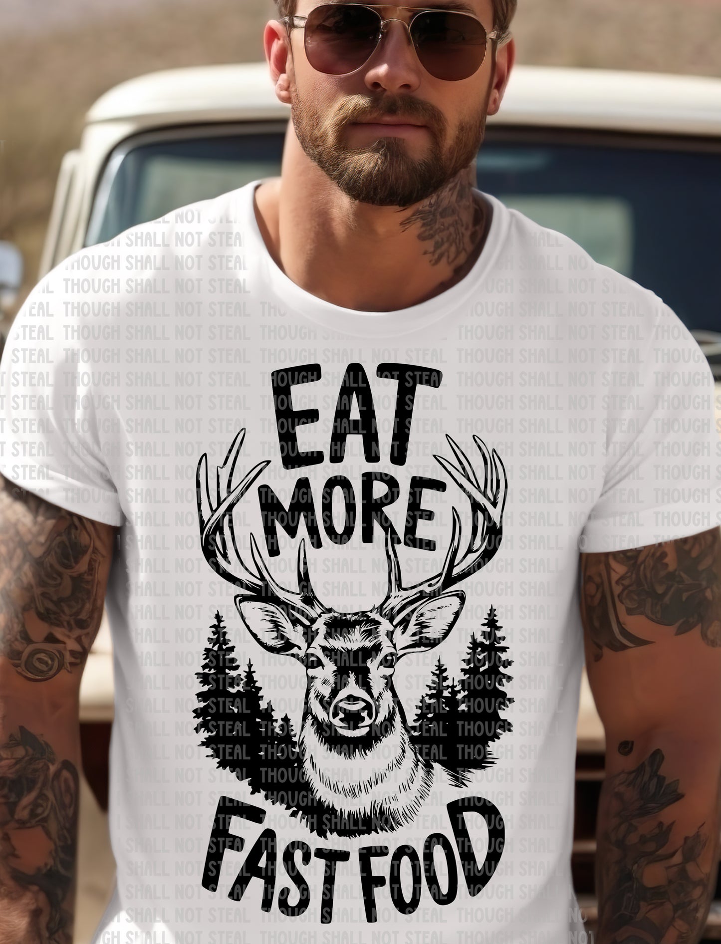 T-26 Eat More Fast Food - Black Tee