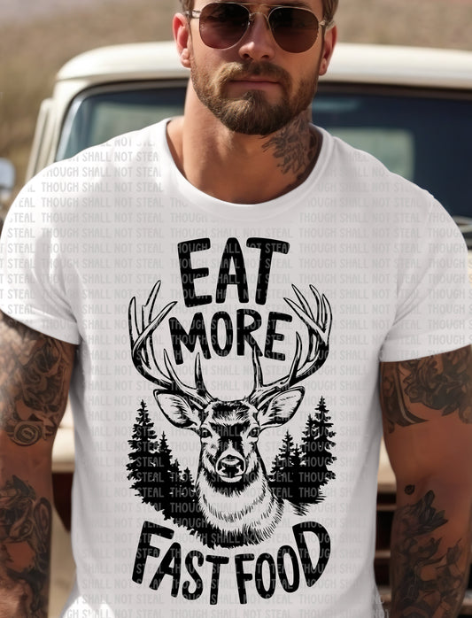 T-26 Eat More Fast Food - Black Tee