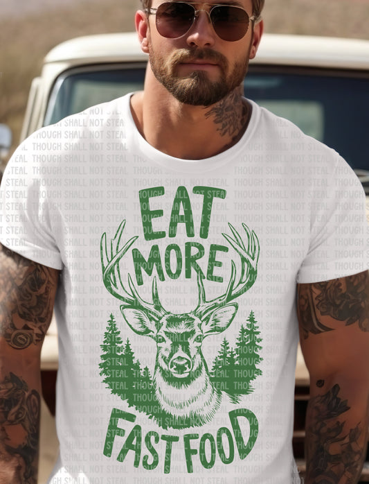 T-28 Eat More Fast Food - Green Tee