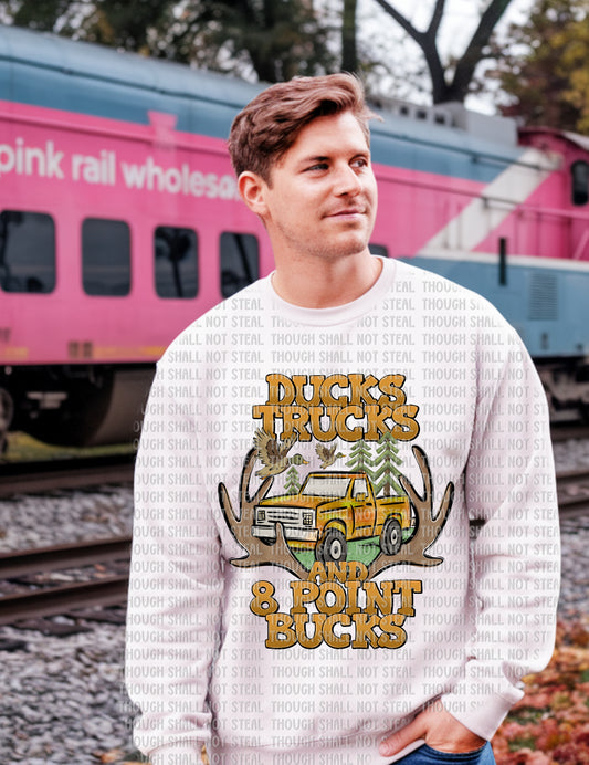 T-47 B Masculine - Ducks Trucks and 8 point Bucks tee