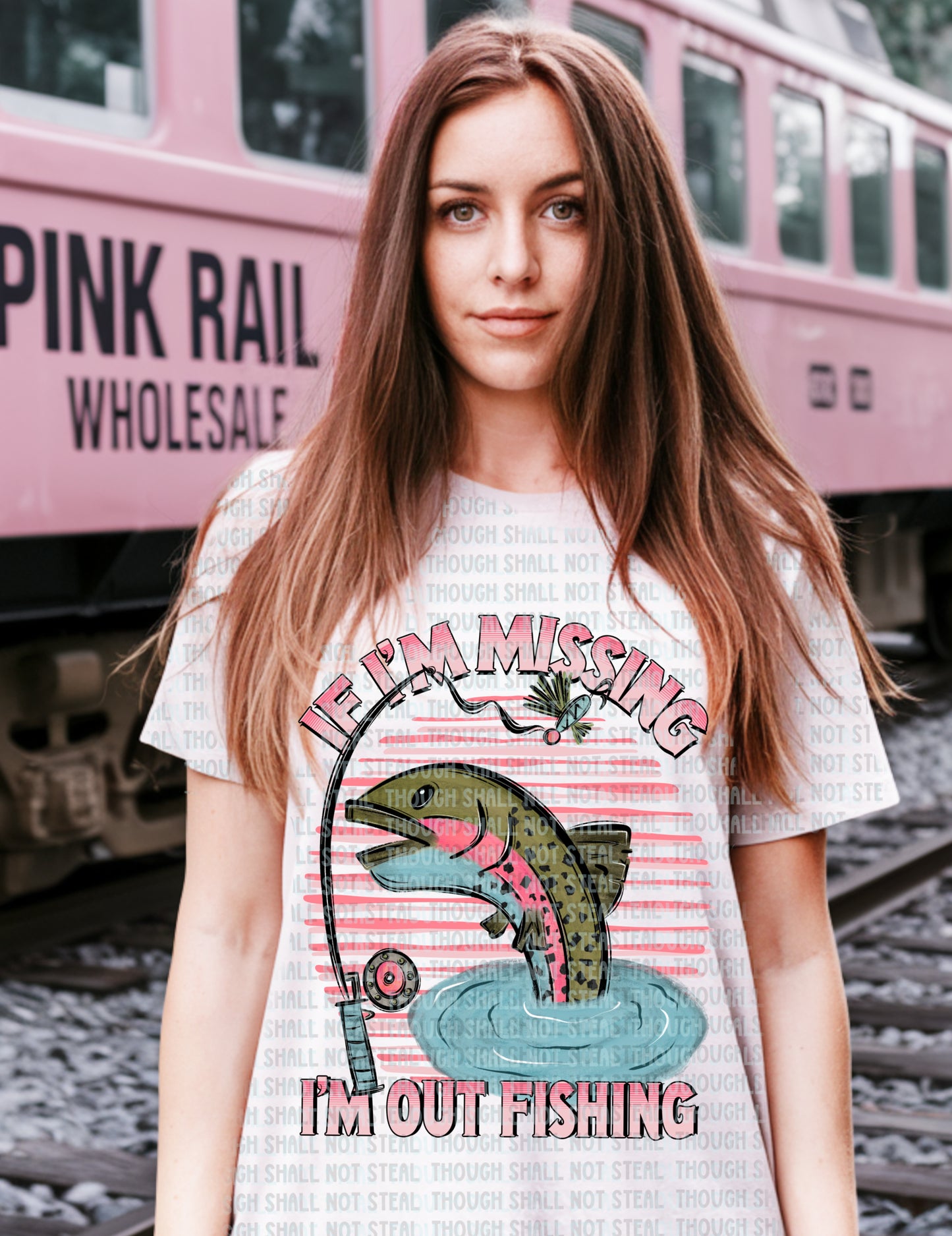 T-51 A Feminine - If I_m Missing Im out fishing tee