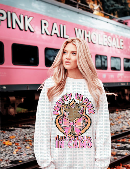 T-55 Pretty in Pink Dangerous in Camo tee