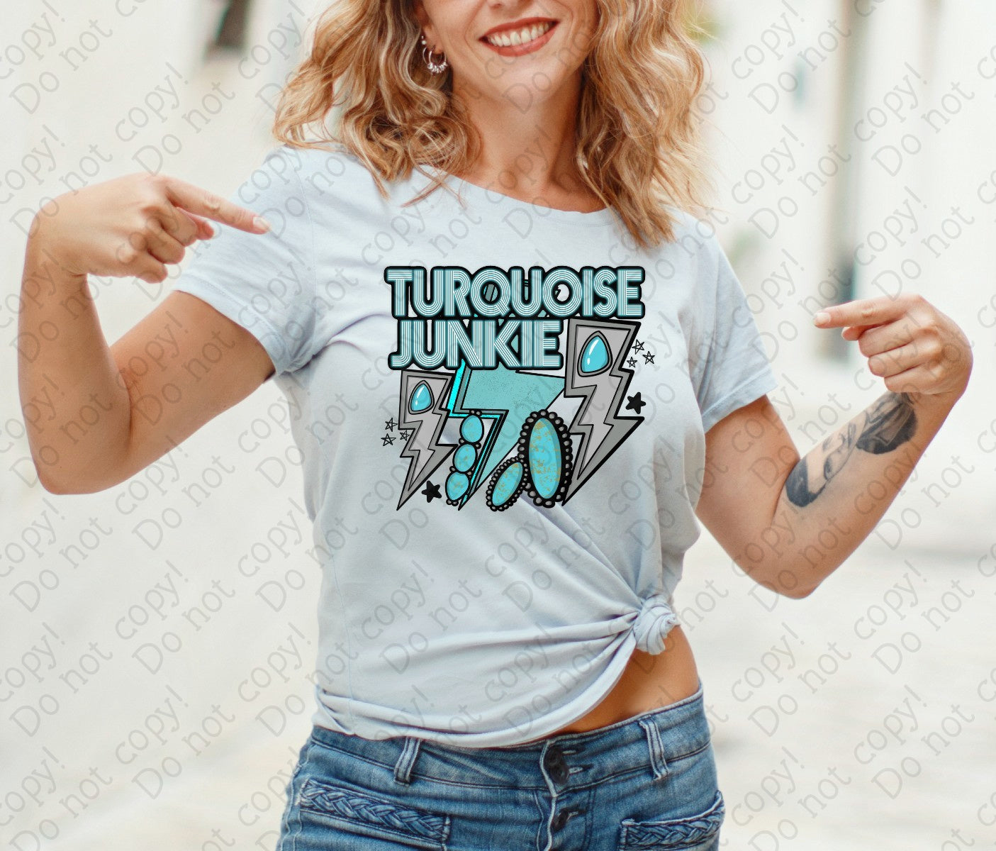 U-100 Turquoise Junkie tee