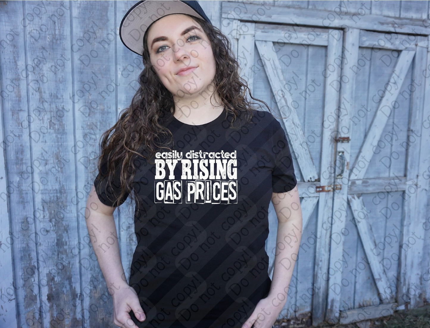 U-108 Easily Distracted by Rising Gas Prices White Design tee