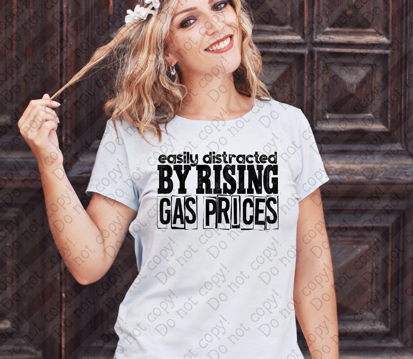 U-108 Easily Distracted by Rising Gas Prices Black Design tee
