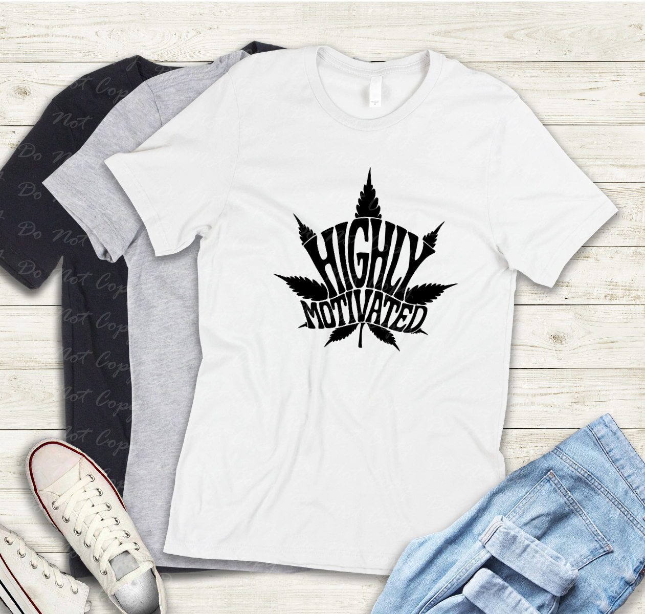 W-16 B Black - Highly Motivated tee