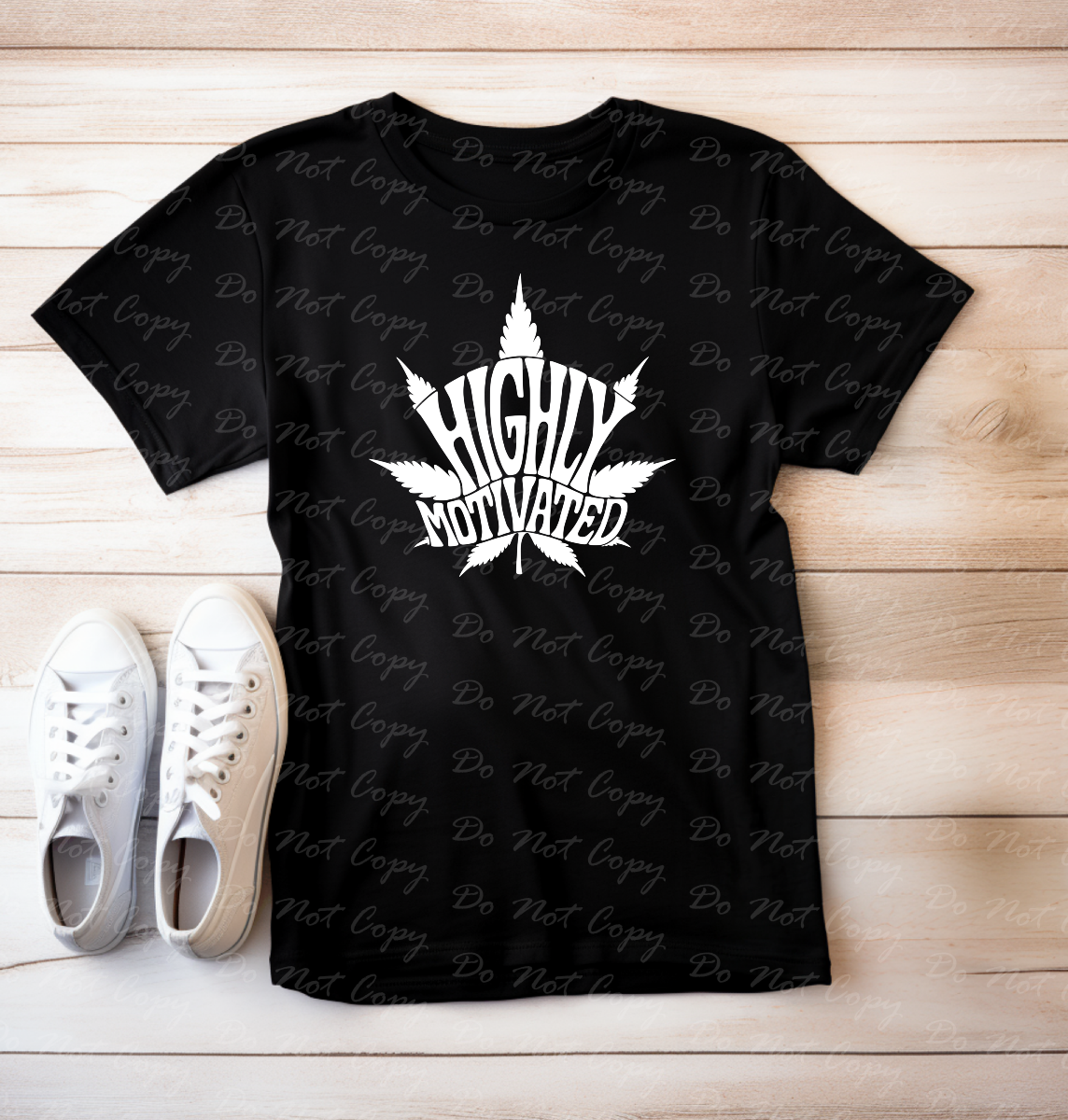 W-16 E White - Highly Motivated tee