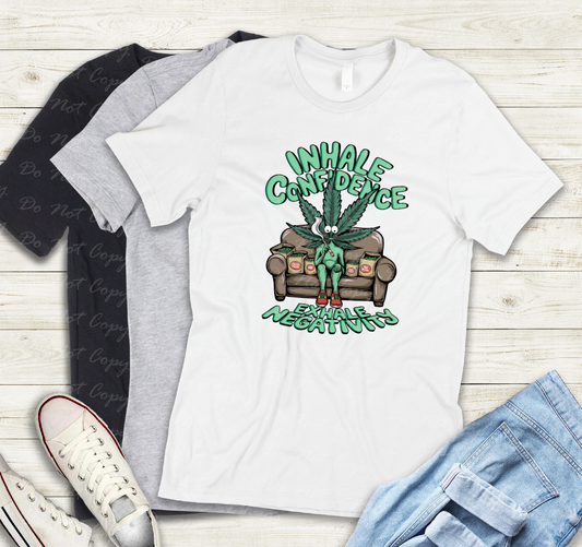 W-17 Inhale Confidence Exhale Negativity tee