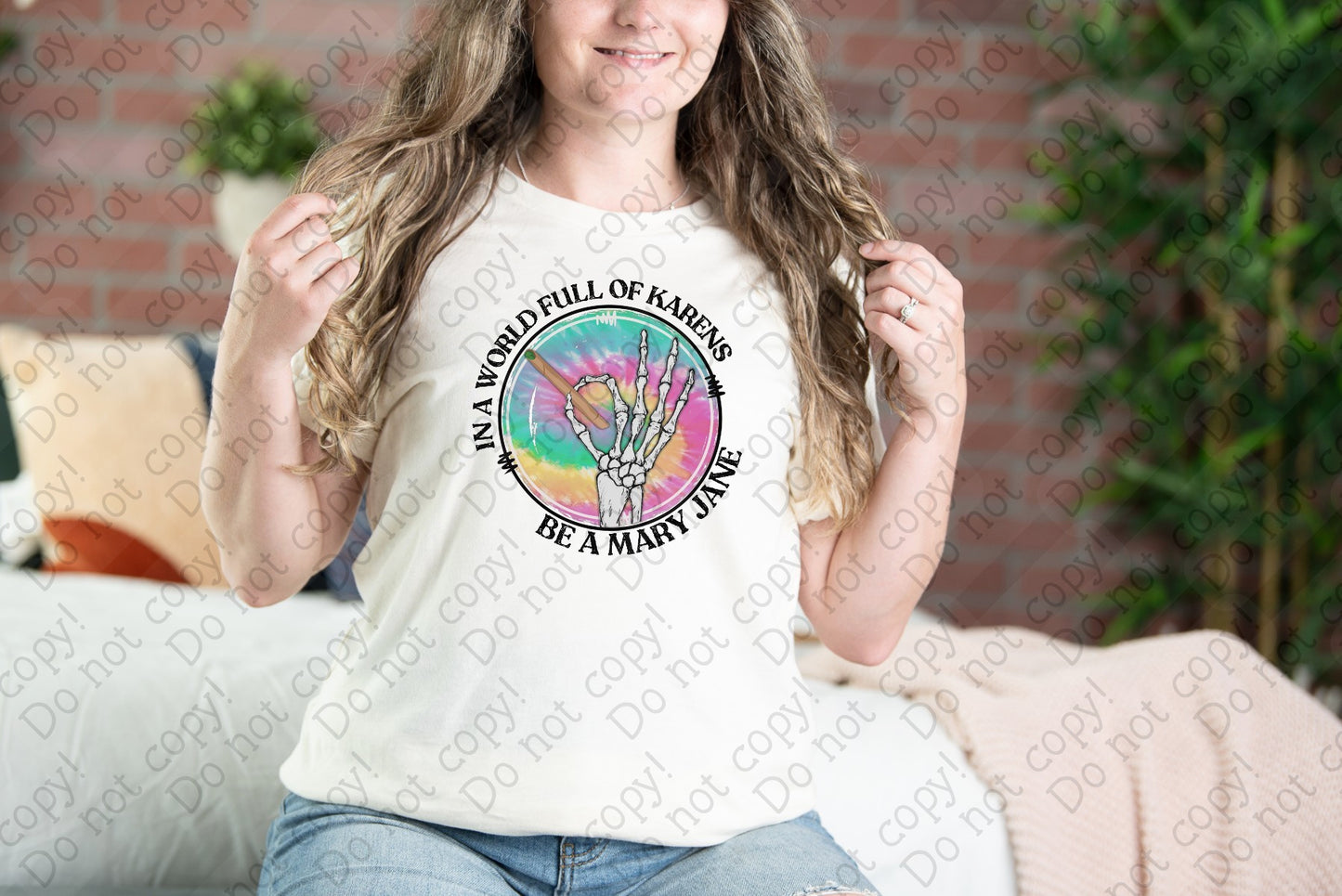 W-39 In a World Full of Karens, Be a Mary Jane Rainbow Tie Dye tee