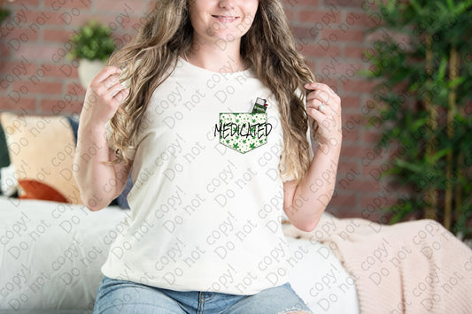 W-43 Medicated with Buds and Lighter in Pocket 2 tee