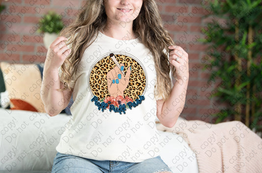 W-45 Puff Puff Pass Cheetah Print with Joint tee