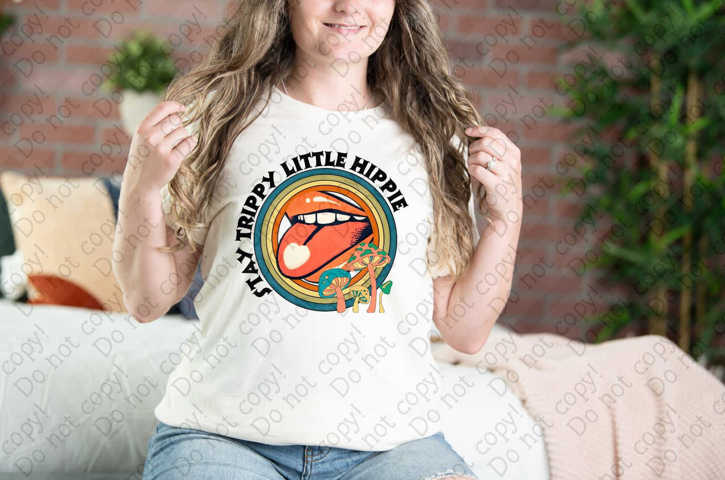 W-47 Stay Trippy Little Hippie tee
