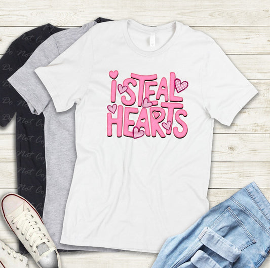 02-410 B Pink - I Steal Hearts tee
