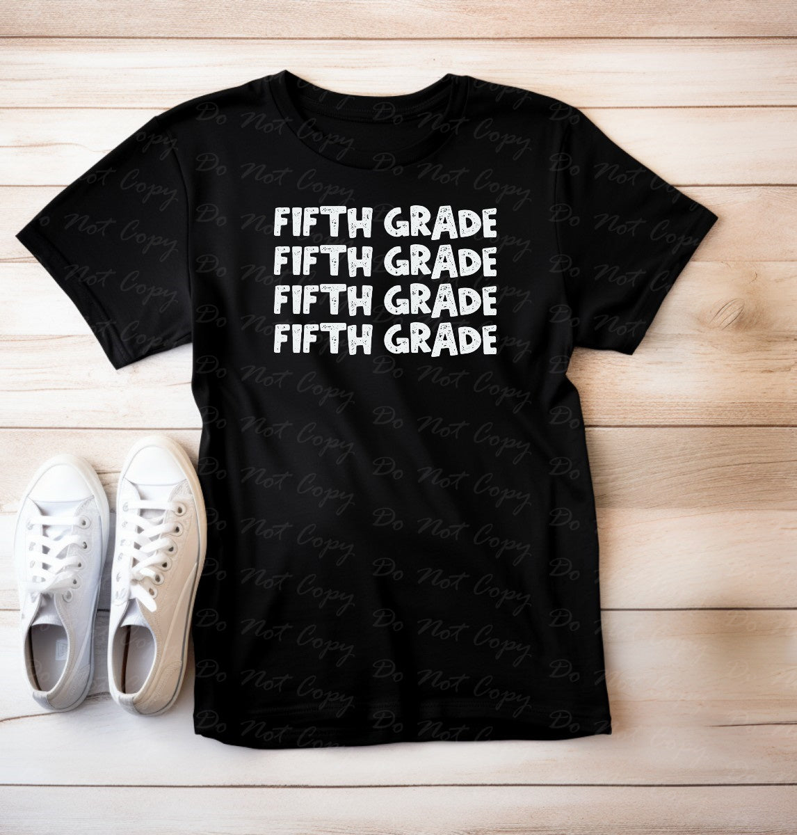 08-07 (Choose GRADE-TEACHER) Block Letter Stack Tee
