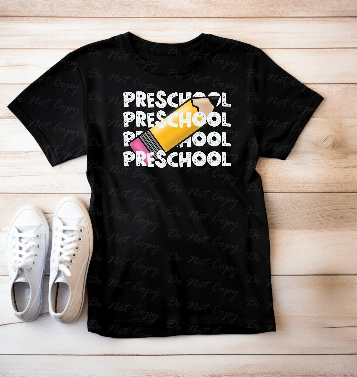 08-07 (Choose GRADE-TEACHER) Block Letter Stack Tee