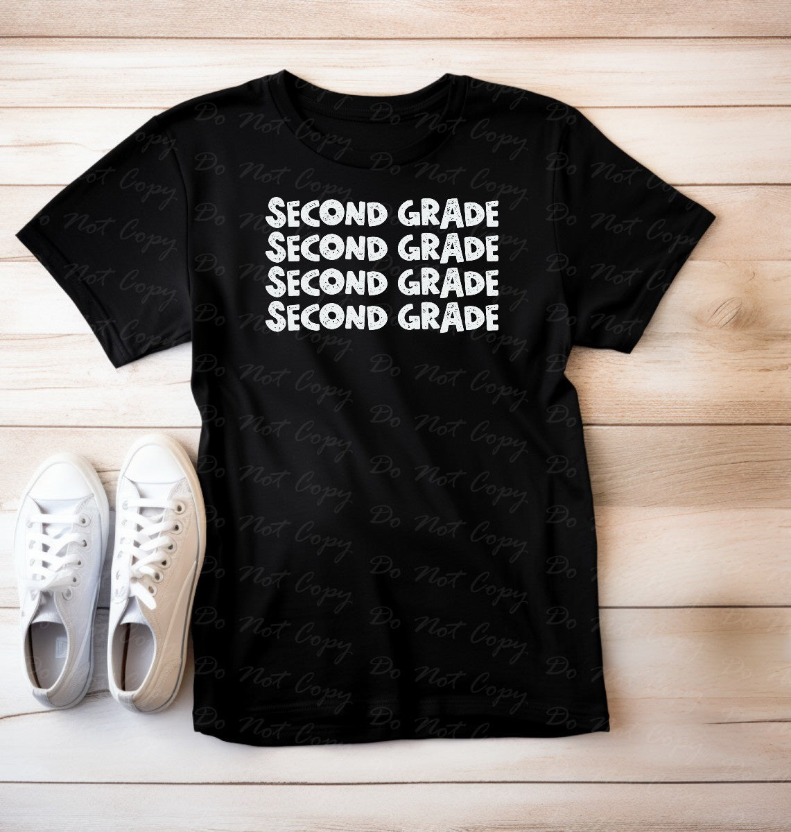 08-07 (Choose GRADE-TEACHER) Block Letter Stack Tee